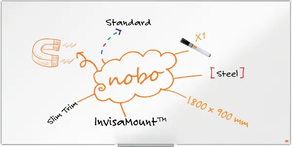 Nobo Impression Pro teräs whiteboard 180x90cm valkoinen